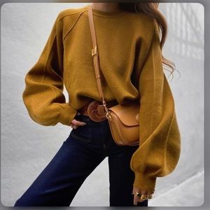 Seam detail knit sweater ZARA